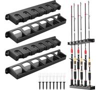 Fishing Rod Holder Wall Mount, 2 Pairs Wall Brackets, Vertical Brackets For 6 Fishing Rods, Fishing Rod Holder, Vertical Wall Mount For Wall, Garage, Boat, Ceiling