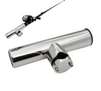 Fishing Rod Holders Boat, Stainless Steel Adjustable Rod Holder, Tackle Gear for Saltwater Freshwater Use, Rust Resistant Marine Mount, Inshore Rail Shore Kayak Deck Setup, Silver Color