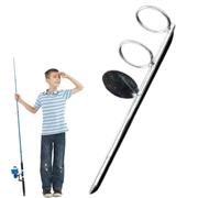 Fishing Rod Rack - Stainless Steel Ground Stake Holder, Double Ring Fish Pole Stand, Durable Bank Support Rest, Outdoor Angling Accessory | Fishing Rod Holder for Sea, Lake, River