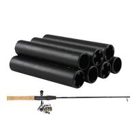 Fishing Rod Repair Kit, Reel Seat Cushion Tube, Abs Stabilizer Sleeve, Enhances Reel Mount Grip, Reduces Wear and Tear, Rod Modification Projects, 2.95 inches Black 7 Piece Set