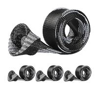 Fishing Rod Sleeves, Fishing Rod Covers, Elastic Mesh Waterproof Protective Gloves for Travel, Kayak, Beach, Bank Use, 66,93 x 1,18 Pouces, 4 Pieces, Lightweight 41 g, Noir et Blanc., riferimento