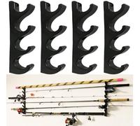 Fishing Rod Storage Rack, Horizontal Wall Mount Bracket With Screws, Sturdy And Easy To Install - Holds 8 Fishing Rods, Holds Spinning Reels And Rods