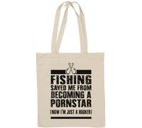 Fishing Saved Me from Becoming A Pornstar Now I'm Just A Hooker Sac fourre-tout humoristique en coton naturel Blanc