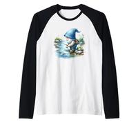 Fishing Scene With Fisherman Gnome Grandpa For Fishing Lover Manche Raglan