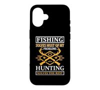 Fishing Solves Most of My Problems Hunting Hunter Life Coque pour iPhone 16