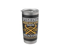 Fishing Solves Most Of My Problems Hunting Hunter Life Gobelet isotherme en acier inoxydable double paroi