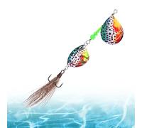 Fishing Spinner Baits, Casting Lures, 4.33x1.57x0.59 Inches, Flashing Sequin Blades Long Distance Realistic Sinking, Bait Sequin Action for Bass, Salmon, Walleye, Catfish and Musky