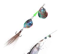 Fishing Spinner Baits, Casting Lures, 4.33x1.57x0.59 Inches, Flashing Sequin Blades Long Distance Realistic Sinking, Bait Sequin Action for Bass, Salmon, Walleye, Catfish and Musky