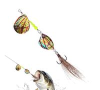 Fishing Spinner Baits, Long Distance Casting, Sinking Lures, Realistic Sequins Finish, High Action Spinner, Multi Color, 3 Pack, Great for Bass Salmon Walleye Catfish Musky Fishing