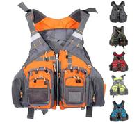 Fishing Swim Vest with Adjustable Belt and Zipper, Pockets Jacket for Fishing Sailing Surfing Kayaking(F)