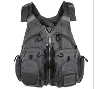 Fishing Swimming Vest High Buoyancy Breathable Safety Swimming Vest Adjustable Strap for Kayaking Sailing Paddle Boarding Water Sports Activities Outdoor Gear Men Women Adults(Grey)