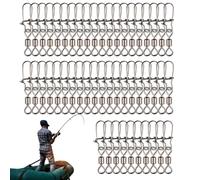 Fishing Swivels Tackle | 50 Pack Swivel Lure Connectors, Eight Shape Rings Anti Line Clips, Strong Rotating Hooks Reliable Saltwater Gear for Easy Rig Setup and Bait Connection