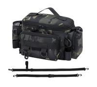 Fishing Tackle Bag - Fishing Bags Large, Fishing Bag with Tackle Boxes, Water Resistant Multi-Pocket Tackle Storage Organizer with Padded Shoulder Strap for Fishing Gear, Bait and Bait Box