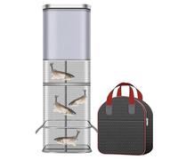 Fishing Trap, Square Minnow Trap, Thickened Crawfish Net Bag, Durable Aluminum Alloy, for River Lake Aquarium, Saltwater, Crab Shrimp Turtle Capture, Beginners Daily Use