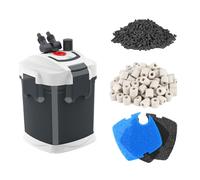 fishkeeper Filtre Externe Aquarium Ultra-Silencieux avec Pompe à Débit Réglable, 3-en-1 Pompe Aquarium Externe et Filtres pour Eau Claire, Haute Performance Filtration pour Douce,Mer,Tropique,Tortues