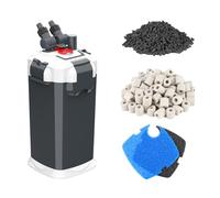 fishkeeper Filtre Externe Aquarium Ultra-Silencieux avec Pompe à Débit Réglable, 3-en-1 Pompe Aquarium Externe et Filtres pour Eau Claire, Haute Performance Filtration pour Douce,Mer,Tropique,Tortues