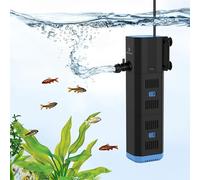 fishkeeper Filtre Intérieur Réglable 500L/H pour Aquarium 30L-120L, Pompe Aquarium 4 en 1 avec Filtre, Oxygène, Wavemaker, Éponge Filtrante (16W (1000L/H, ≤300L))