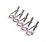 FISHKING Lot de 5 guides de canne à pêche en acier inoxydable offrant résistance et faible friction pour l'efficacité de la pêche (8# Couleur argentée)