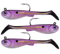 FISHN® GRUMPYbaby Rubberfish Set - Poids: 13g, Longueur: 11cm - Action de nage extrême, leurres pour la pêche au brochet, Softbait, Swimbait, Puissance de pêche (3 pièces) (GRUMPYbaby Purple Rain)
