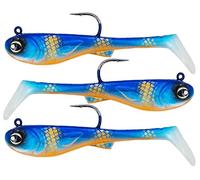 FISHN® GRUMPYbaby Rubberfish Set - Poids: 13g, Longueur: 11cm - Action de nage extrême, leurres pour la pêche au brochet, Softbait, Swimbait, Puissance de pêche (3 pièces) (GRUMPYbaby Blue)