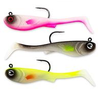 FISHN® GRUMPYbaby Rubberfish Set - Poids: 13g, Longueur: 11cm - Action de nage extrême, leurres pour la pêche au brochet, Softbait, Swimbait, Puissance de pêche (3 pièces)