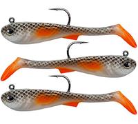 FISHN® GRUMPYbaby Rubberfish Set - Poids: 13g, Longueur: 11cm - Action de nage extrême, leurres pour la pêche au brochet, Softbait, Swimbait, Puissance de pêche (3 pièces) (GRUMPYbaby Real Ghost)