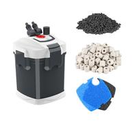 Fishnanny Filtre externe ultra silencieux pour aquarium avec support filtrant, cartouche de filtre pour aquarium avec éponge, bio-boule, charbon actif, 35 W pour aquariums de 550 L