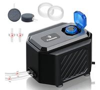 Fishnanny Pompe à air magnétique ultra silencieuse pour aquarium, pompe à air réglable avec sortie en acier inoxydable, accessoires de pierre à air, aérateur d'oxygène 6 W/10 W, idéal pour réservoir
