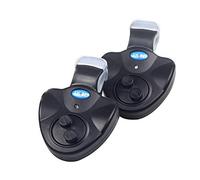 FISHNU Lot de 2 détecteurs de touche de pêche avec lumière LED et indicateur sonore - Facile à utiliser, toutes saisons, accessoire de pêche de nuit - Système d'alerte de touche durable et polyvalent