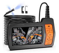 FISHOAKY Caméra Endoscope Industriel Lentille Triple 15m avec Lumières, Caméra Serpent 8mm, IPS 5" Pouces 1080P Camera d'Inspection Canalisation, Endoscope à Étanche IP67 avec Automobile, Câble, 32GB