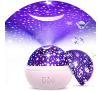 FISHOAKY Projecteur Ciel Etoile Enfant, Veilleuse Projecteur Bebe, 360°Rotation Lampe Etoile Projecteur, 8 Couleurs, 3 Films Thème, Bébé Chevet Night Light Pour Cadeau, Anniversaire