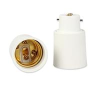 FISHTEC - Adaptateur de Douille B22 vers E27 - Lot 2 Convertit le Culot l'Ampoule Baillonette en Vis Normes CE RoHS Supporte 100 W Plastique PBT