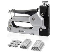 FISHTEC - Agrafeuse Cloueuse Multifonction 3 en 1 - Agrafage Mural, Câbles et Clouage - Force Réglable - Corps Métal Robuste - 1200 Agrafes et Clous Inclus - Outil Bricolage Décoration DIY