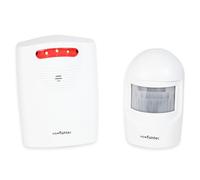 FISHTEC Alarme sans Fil 90dB - Détecteur de Présence Infrarouge 8 m - Portée 120 m - Carillon ou Sirène - Protection Domicile et Alerte Visiteur - Noir et Blanc