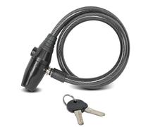 FISHTEC Antivol à Alarme 95 dB - Double Verrouillage Sécurisé - Câble en Acier Inoxydable 62 cm - Protection pour Vélo Moto et Garage - Cadenas Haute Résistance avec Sirène Dissuasive