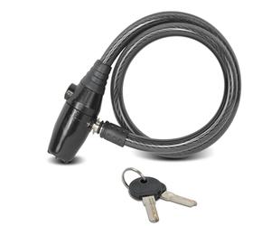 FISHTEC Antivol à Alarme 95 dB - Double Verrouillage Sécurisé - Câble en Acier Inoxydable 62 cm - Protection pour Vélo Moto et Garage - Cadenas Haute Résistance avec Sirène Dissuasive