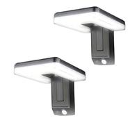 FISHTEC Applique murale solaire pliable 32 LED - Éclairage extérieur jardin détecteur de mouvement blanc froid - Lot de 2