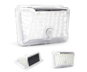 Fishtec - Applique Murale Solaire Solarlight 90 LEDs - Éclairage Extérieur 7000K 30 m² - Polycarbonate Ultra-Résistant - Recharge Automatique - Étanche, Autonome et Écologique - Jardin,