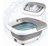 Fishtec - Bain-pieds SPA à remous - Massage & bulles - Maintien chaleur 45° - Bac pliable bicolore