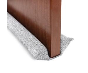 FISHTEC - Bas de Porte Isolant Tissu Lavable - Anti Courants d'air, Insectes, Poussière et Lumière - Housse Épaisse Amovible - Longueur Ajustable - Universel pour Chambre, Salon, Cuisine,