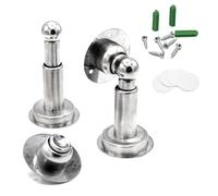 FISHTEC Bloque Porte Magnétique - Lot de 2 Bloques Sol et Mur Longueur Ajustable Tête Aimantée En Acier Inoxydable Fixations Fournies Bloc Salon, Chambre, Bureau, Salle Bain, WC...