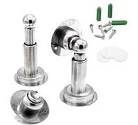 FISHTEC Bloque Porte Magnétique - Lot de 2 Bloques Sol et Mur Longueur Ajustable Tête Aimantée En Acier Inoxydable Fixations Fournies Bloc Salon, Chambre, Bureau, Salle Bain, WC... Gris