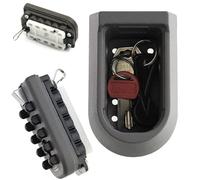 Fishtec Boîte à Clés Sécurisée à Code - Coffre à Clefs 10 Combinaisons Programmables - Utilisation en Intérieur et Extérieur - Protection Etanche - Zinc et Aluminium - 10,7 x 6,5 cm - Noir