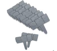 FISHTEC - Bordure de Jardin Imitation Pierre - Lot de 10 Bordures modulables 25x23 cm - Longueur Totale 2,5 m - Résistant aux intempéries - Gris Effet Pierre - Délimitation esthétique allées