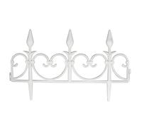 FISHTEC Bordures de Jardin en Plastique Flexible Lot 8 - Longueur Linéaire 4.08 m Idéal pour Clôture, Massif, Pelouse, Parterre 50 CM x 30 Blanc