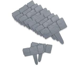FISHTEC Bordures de Jardin Imitation Pierre, Lot de 10 - Délimitation modulable à Effet pavé réaliste - Parfait pour Organiser massifs de Fleurs et Bordures d’allées - Couleur Gris