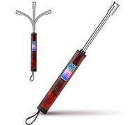 FISHTEC - Briquet plasma USB, tête flexible 360°, LCD, arc sans flamme, ABS, 14 cm, batterie 170 mAh, bougies/BBQ Marron