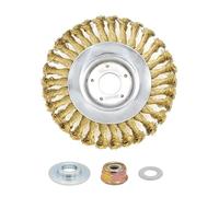 FISHTEC - Brosse de débroussaillage pour débroussailleuse thermique Ø 150 mm - Fils acier carbone cuivré 30 brins tressés - Élimine mousse herbes et rouille sur terrasse toit et allée