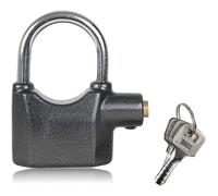 Cadenas Alarme Sonore de Securite - Alarme 80 mm - 120 DB - 3 Cles Fournis - Antivol avec Capteurs Vibrations et Mouvements - Acier Trempe - Gris Noir G