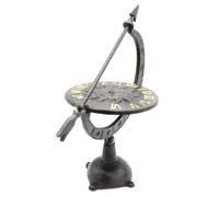 Fishtec - Cadran Solaire Antique en Fer forgé - Gnomon Fonctionnel Chiffres Bien Visibles 32 x 15 cm résistant aux intempéries - Décoration élégante pour Jardin terrasse et extérieur à Poser